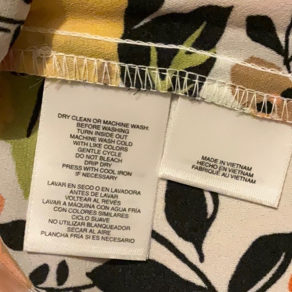 Kasper Top - Blouse Tangerine Yellow Floral PXL 100% Polyester Flair Sleeves - Picture 10 of 10